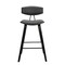 Armen Living Fox 28.5" Bar Height Gray Faux Leather and Black Wood Mid-Century Modern Bar Stool LCFOBABLGR30 - alternate 5